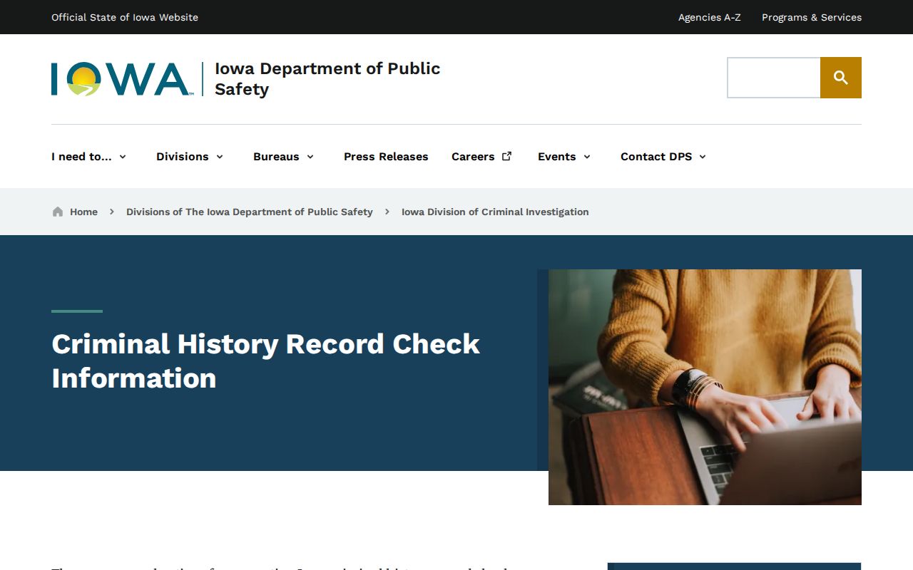 Clinton County criminal history DCI instructions